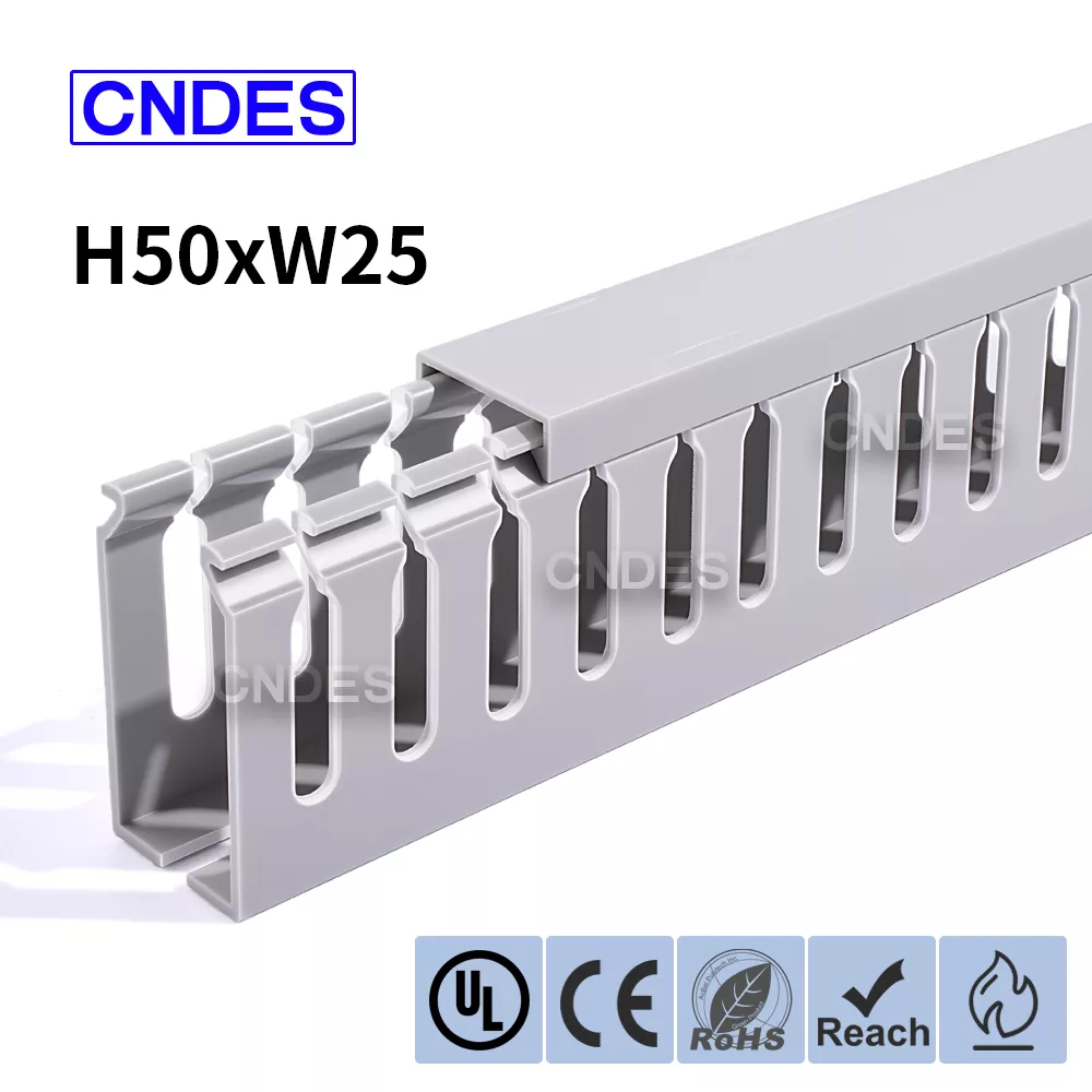 50×25mm slisset PVC-elektrisk skapkanal