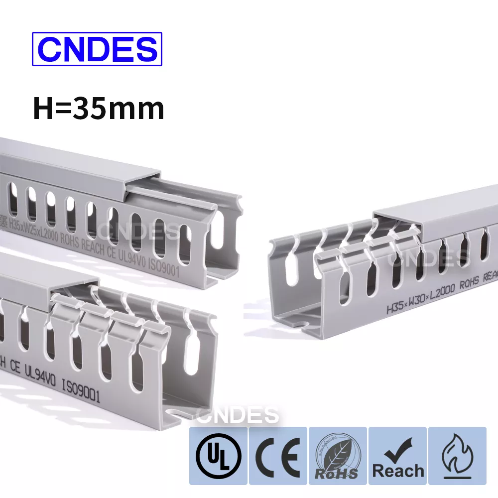 35 mm høy slisset PVC-ledningsføringskanal